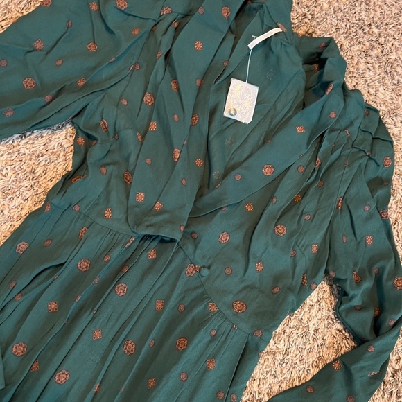 NWT Free People women's jade green star eyes jumpsuit size medium - Picture 3 of 7